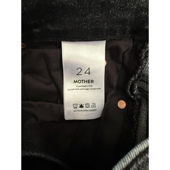 Mother Jeans Womens 24 Black High Waisted Rascal Ankle Snippet Train Stops Denim - Picture 7 of 9